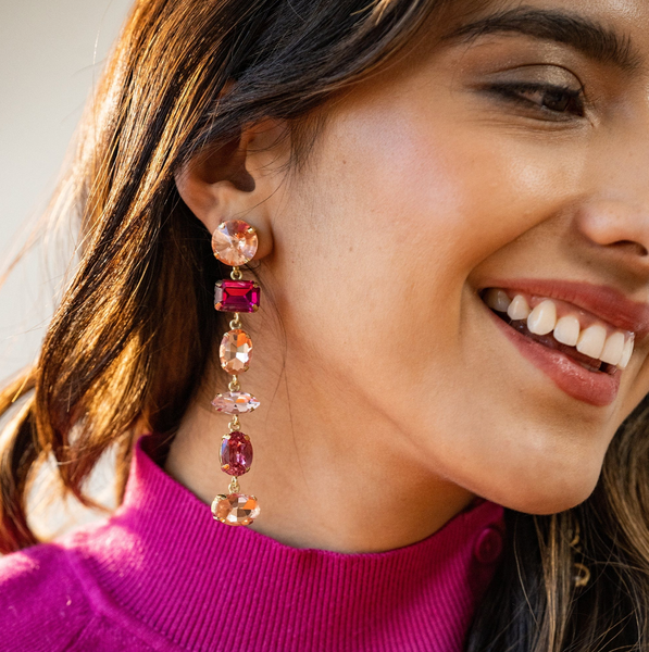 Ombre Dangle Earrings - Pink