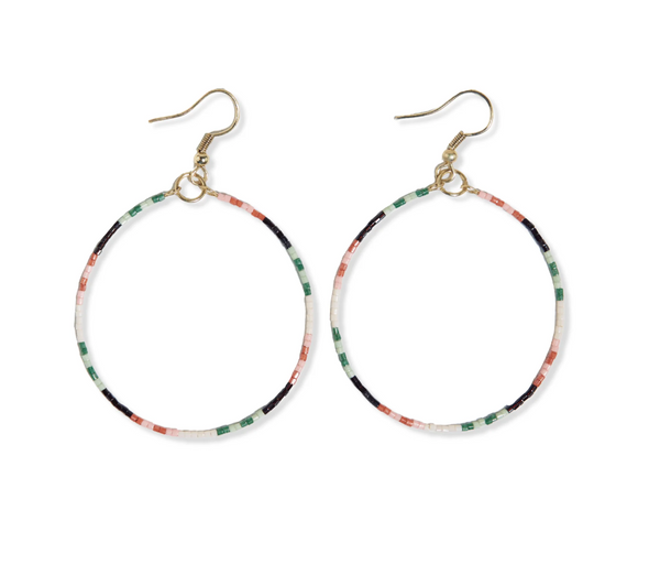 Color Block Beaded Hoop - Desert