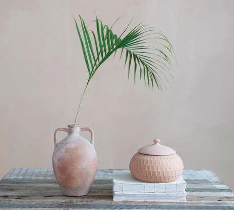 Handmade Terracotta Jar w/Lid