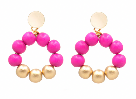 Poppy Earrings - Pink & Gold