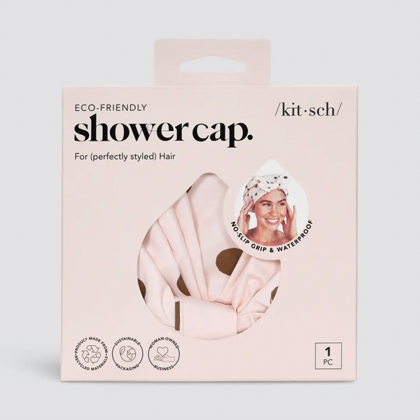Luxe Shower Cap -- Blush Dot