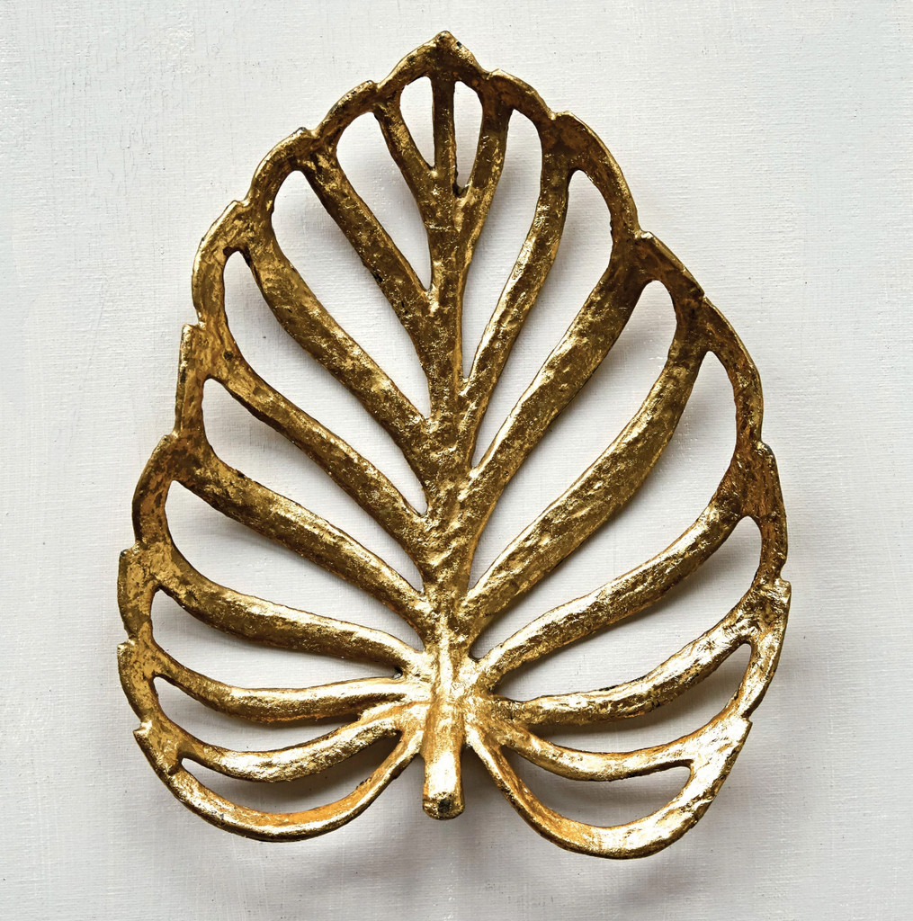 Decorative Cast Iron Leaf - Gold Finish