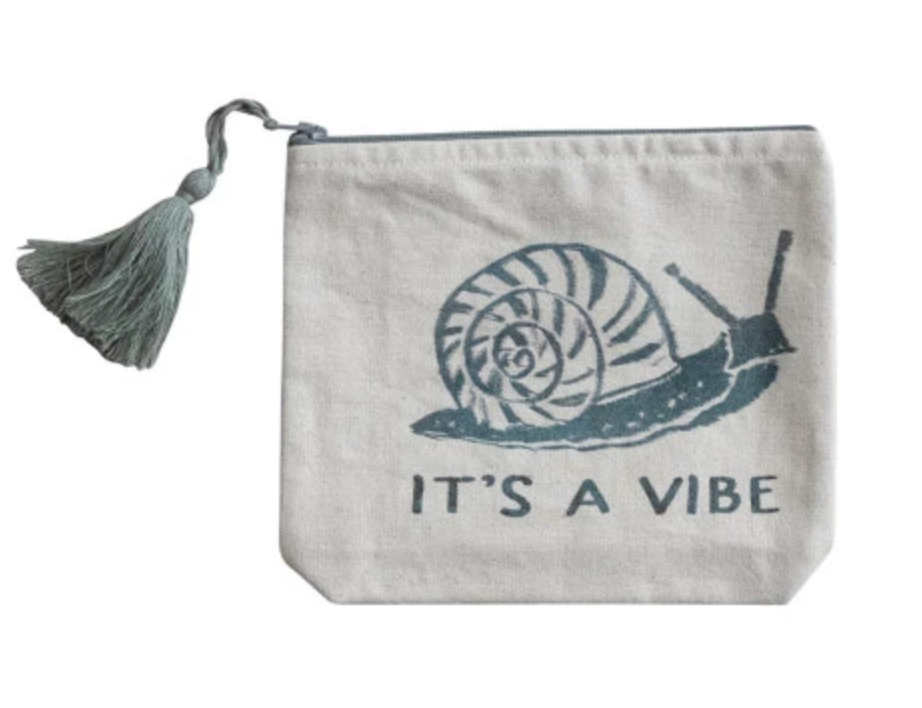 Printed Zip Pouch w/Tassel - It's a Vibe