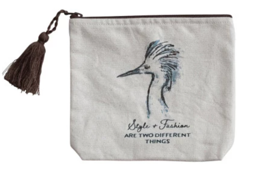 Printed Zip Pouch with Tassel – Style and Fashion