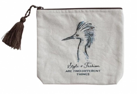 Printed Zip Pouch w/Tassel - Style and Fashion