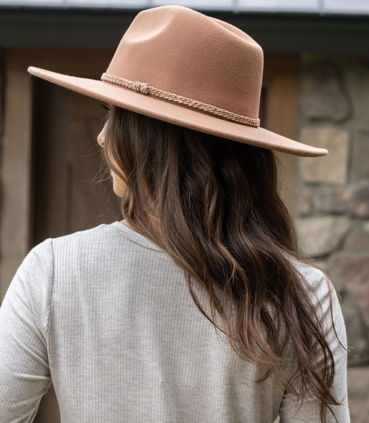 Wide Brimmed Felt Hat - Chestnut