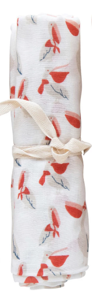 Cotton Printed Baby Swaddle - Pelican