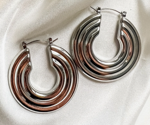 Earl Hoop Earrings - Silver