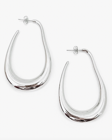 Edfina Large Hoop Earrings - Silver
