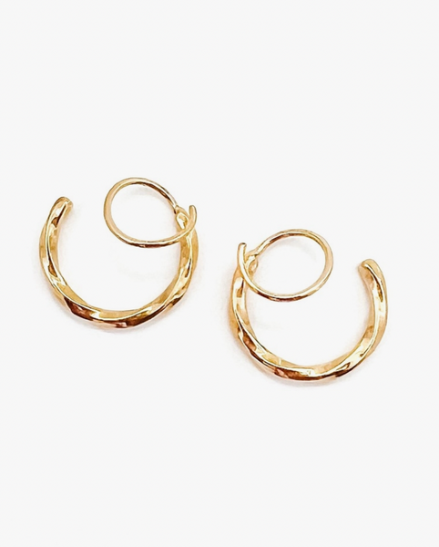 Elk Twist Hoop Earrings - Gold