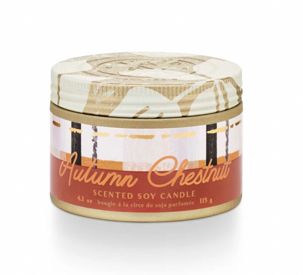 Autumn Chestnut Small Tin Candle