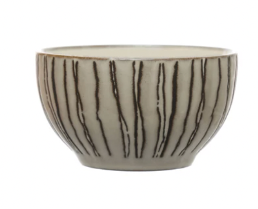 Stoneware Bowl w/Wax Relief #4