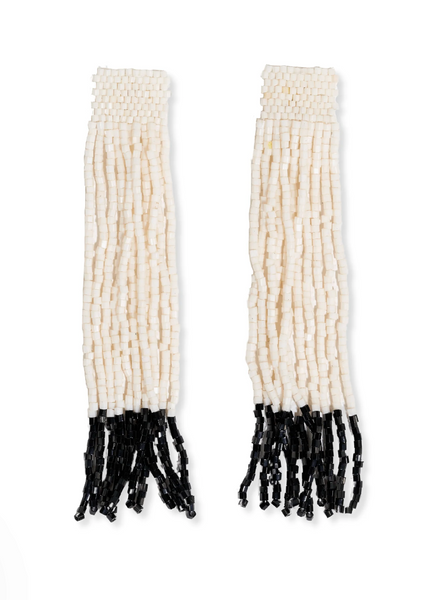 Ila Strip Luxe Fringe Earrings - Ivory