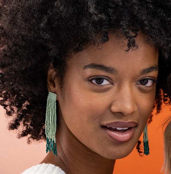 Ila Strip Luxe Fringe Earrings - Ivory