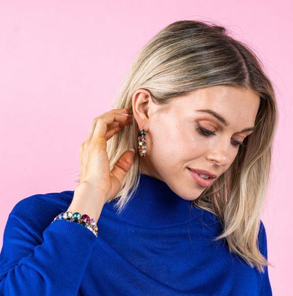 Cameron Mixed Large Hoop Earrings - Rainbow
