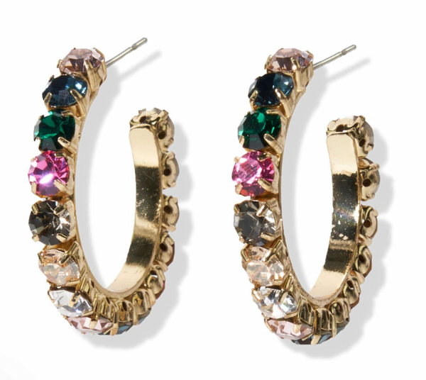 Cameron Mixed Large Hoop Earrings - Rainbow