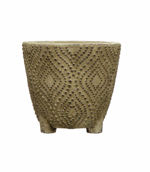 Embossed Sandstone Planter w/Pattern