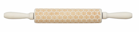 Carved Wood Rolling Pin with Pattern #3