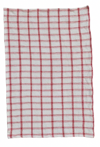 Waffle Weave Tea Towel - Red Plaid