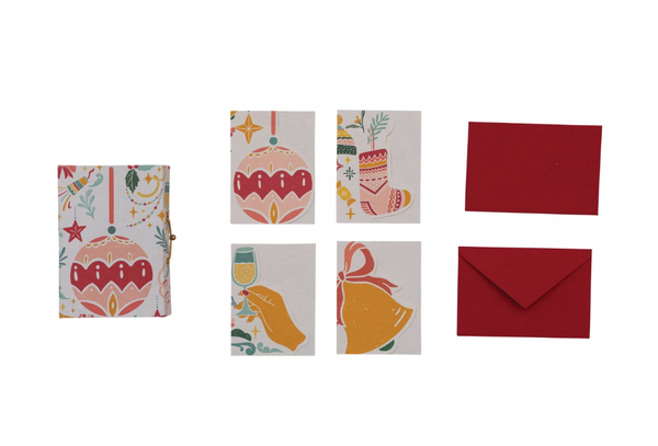 Christmas Cards w/ Holiday Icons - Boxed Set of 24