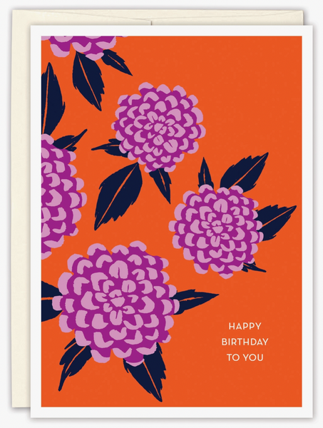 Dahlias Birthday Card