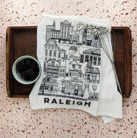 Raleigh NC Cotton Tea Towel