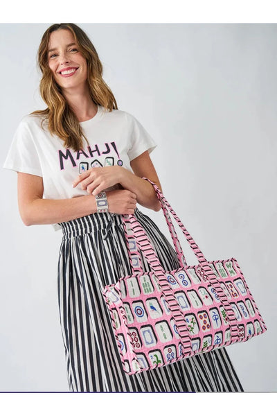 Jane Pink Mahjong Zippered Game Bag