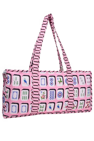 Jane Pink Mahjong Zippered Game Bag
