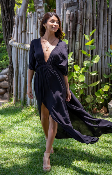 Amy Kimono Dress -- Black