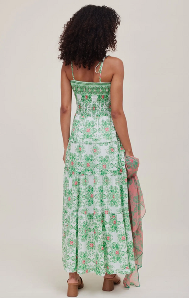 Dianora Dress -- Green Majolica