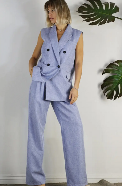 Spring Vest And Pants Suit Set
