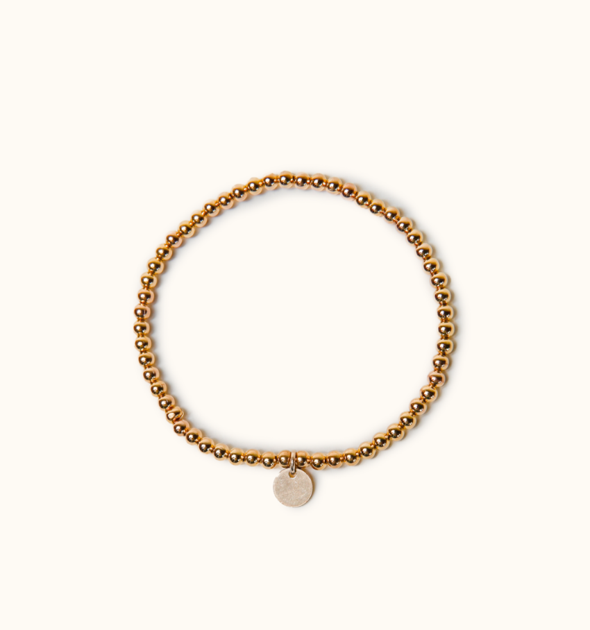Beaded Stacker Bracelet: Gold