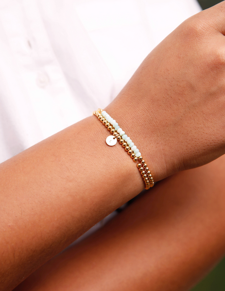 Beaded Stacker Bracelet: Gold