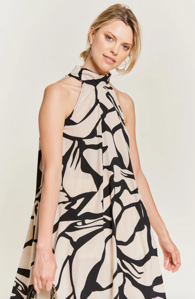 Jade Dress -- Black/Tan