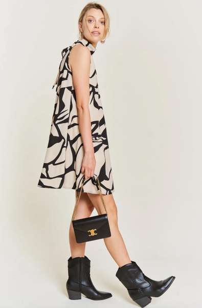 Jade Dress -- Black/Tan