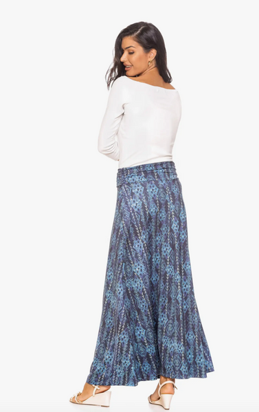 Amber Skirt -- Blue Denim Print