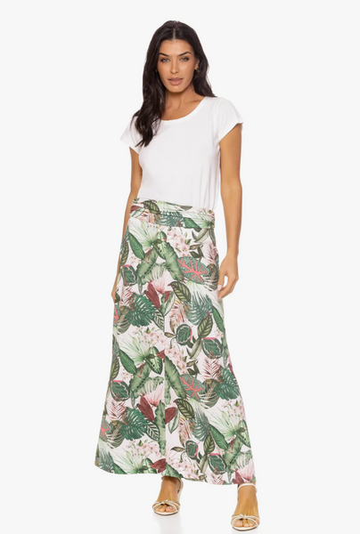 Amber Skirt -- Pink Floral Print