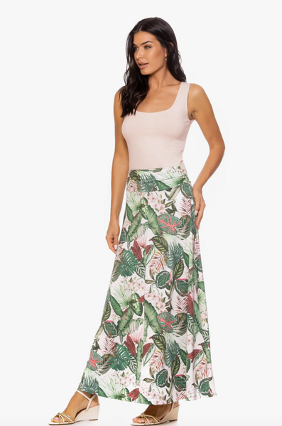 Amber Skirt -- Pink Floral Print
