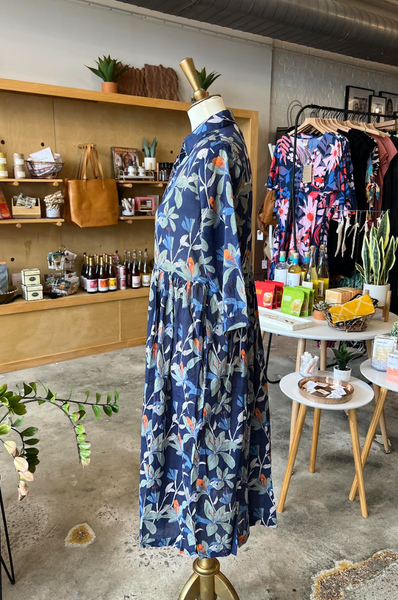 Mary Dress -- Navy Floral