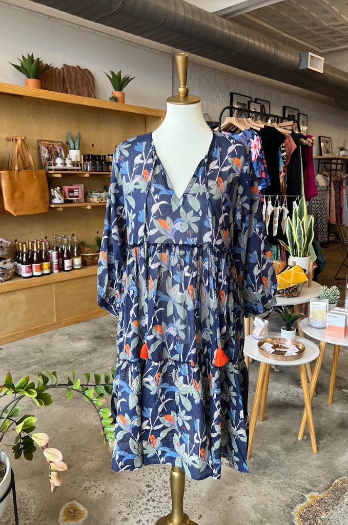 Camby Dress -- Navy Floral