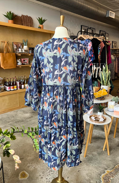 Camby Dress -- Navy Floral