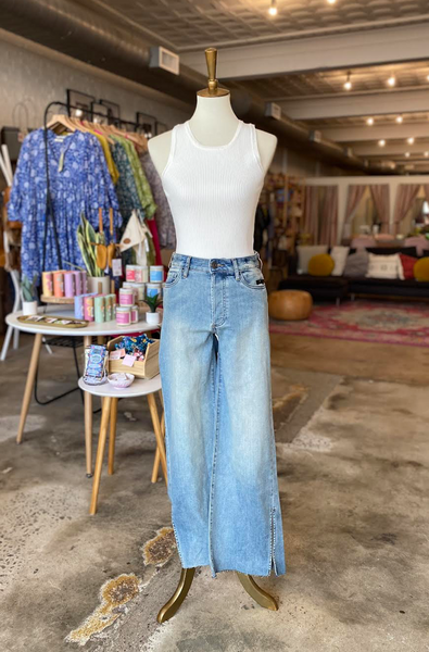 Meg High Rise Wide Leg Jeans -- Limit Wash