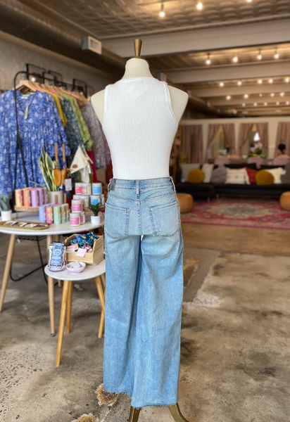 Meg High Rise Wide Leg Jeans -- Limit Wash