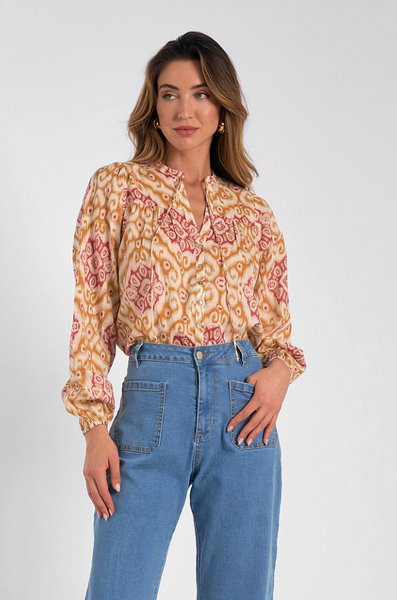Andrea Top -- Gold Ikat