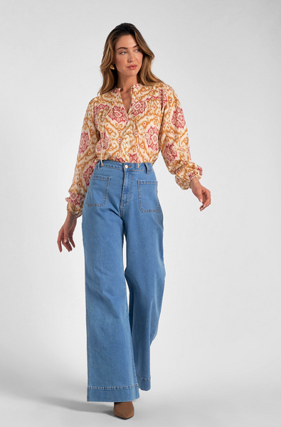 Andrea Top -- Gold Ikat
