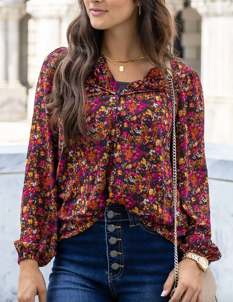 Autumn Eve Chiffon Top