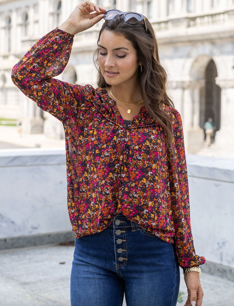 Autumn Eve Chiffon Top