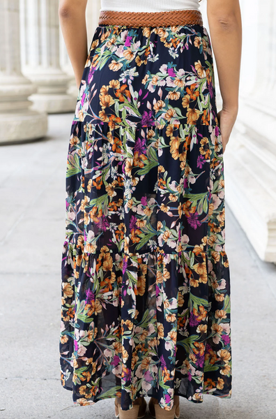 Wild Fields Autumn Floral Maxi Skirt