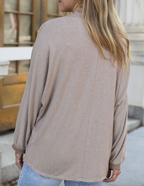 Buttery Soft Cocoon Cardi --  Blushing Fawn