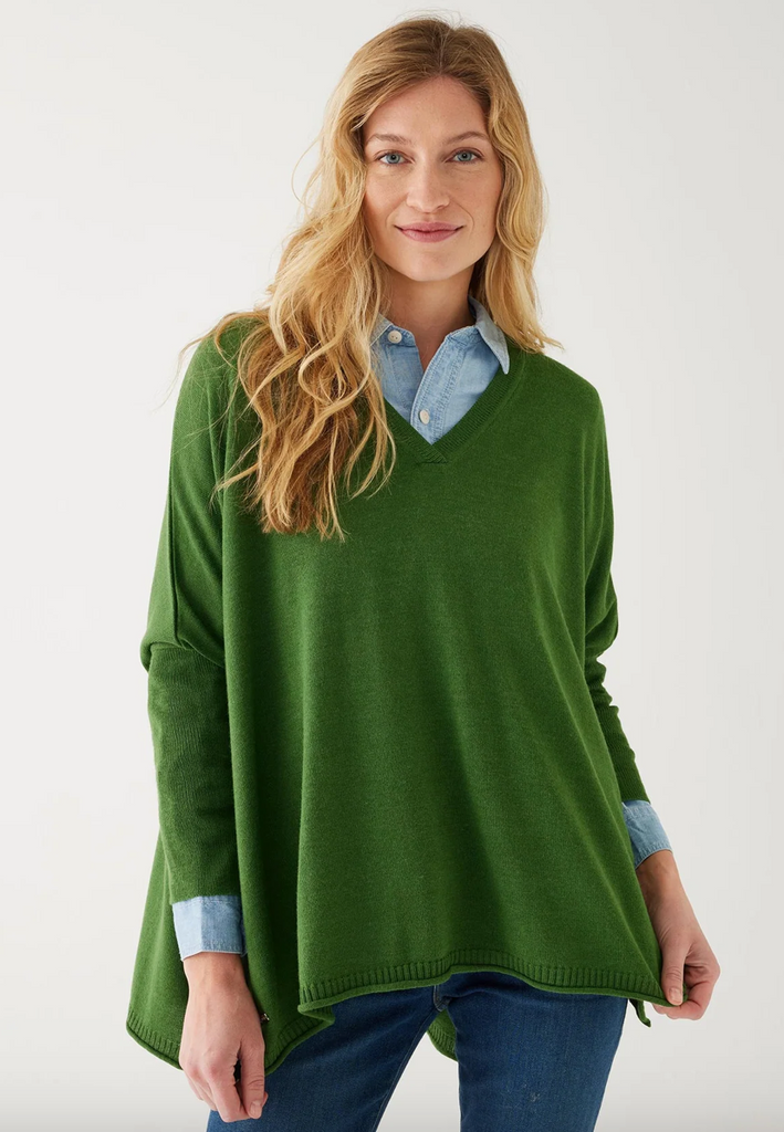 Catalina V-Neck Sweater -- Emerald Green